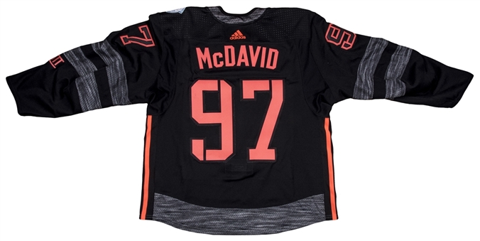 2016 Connor McDavid Game Used Team North America World Cup of Hockey Black Jersey (Fanatics)
